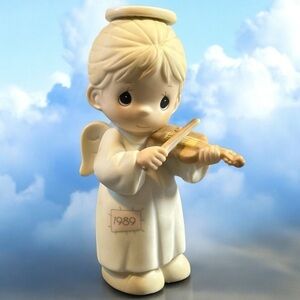 Precious Moments Vintage 1989 “Oh Holy Night”‎ Angel Ceramic Figurine NO BOX